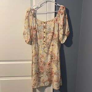 Cream floral mini dress LC by Lauren Conrad XXL worn once